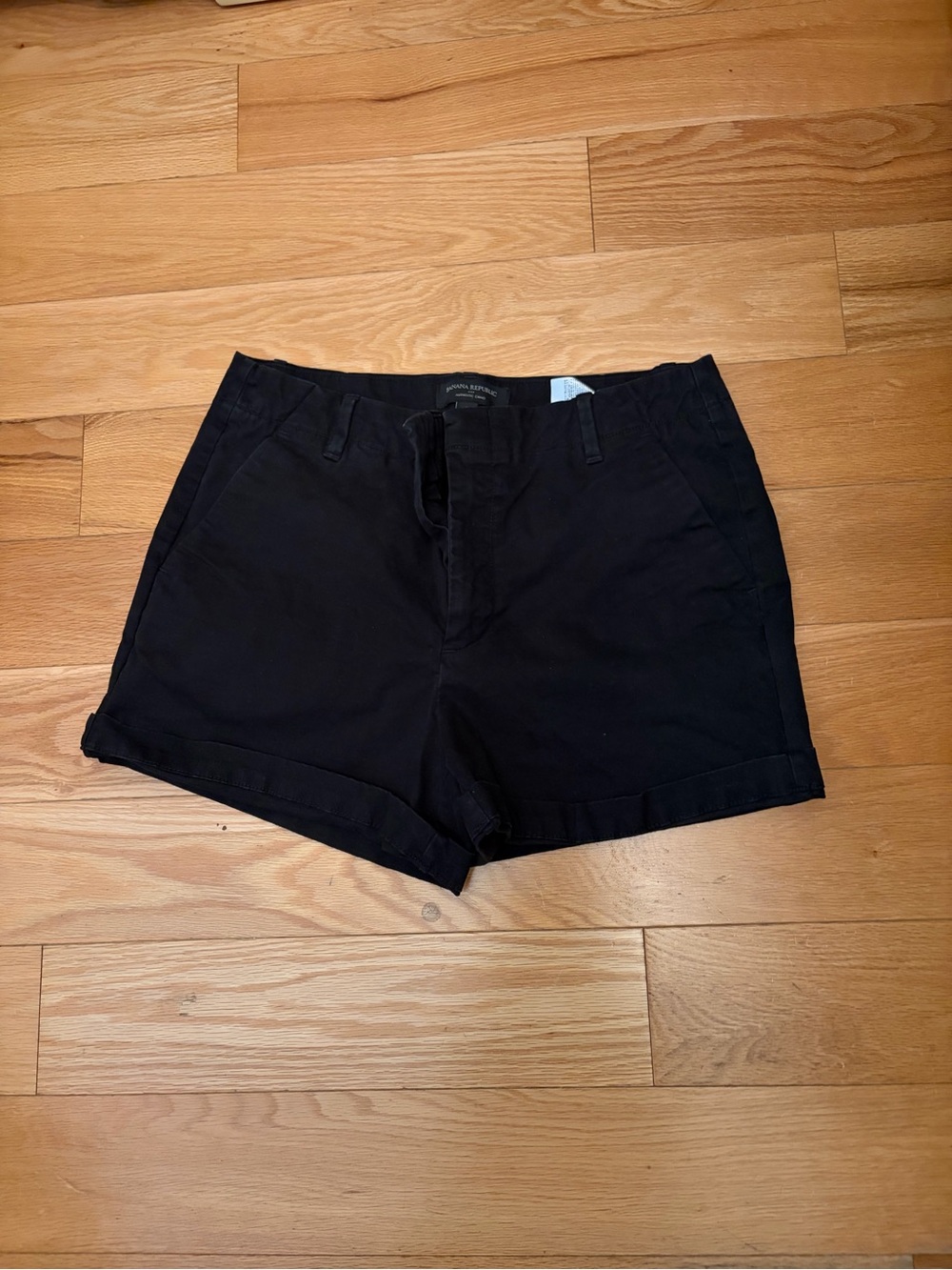 Banana Republic Black Cuffed Chino Shorts